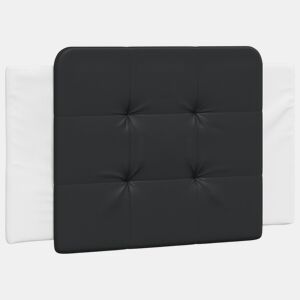 Almofadão de Cabeceira - Cabeceira de cama 90 cm couro artificial preto e branco