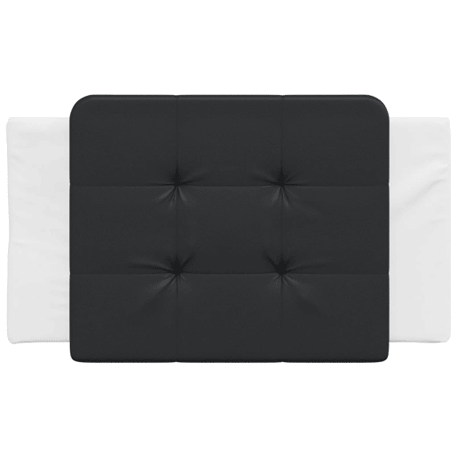 Almofadão de Cabeceira - Cabeceira de cama 90 cm couro artificial preto e branco