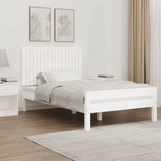 Cabeceira - Cabeceira de cama de parede 108x3x60 cm madeira de pinho maciça branco
