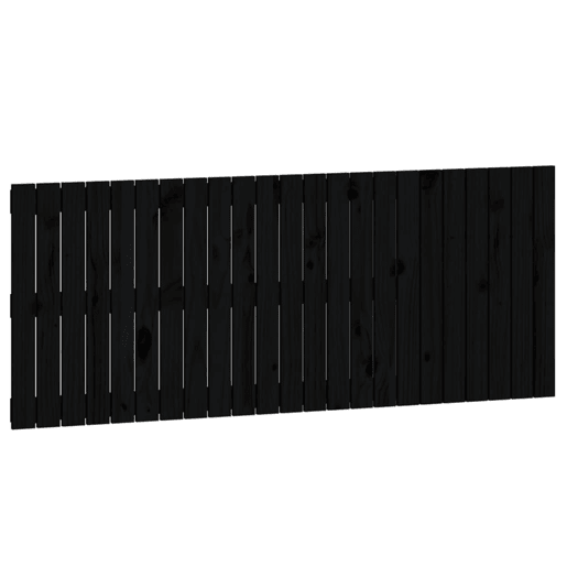 Cabeceira - Cabeceira de cama de parede 147x3x60 cm madeira de pinho maciça preto