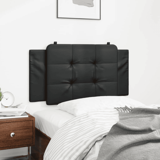 Almofadão de Cabeceira - Cabeceira de cama 100 cm couro artificial preto