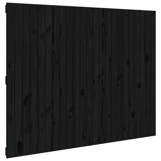 Cabeceira - Cabeceira de cama de parede 146,5x3x110cm madeira de pinho maciça preto