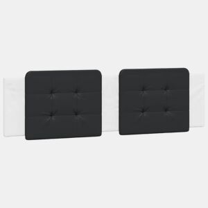Almofadão de Cabeceira - Cabeceira de cama 180 cm couro artificial preto e branco