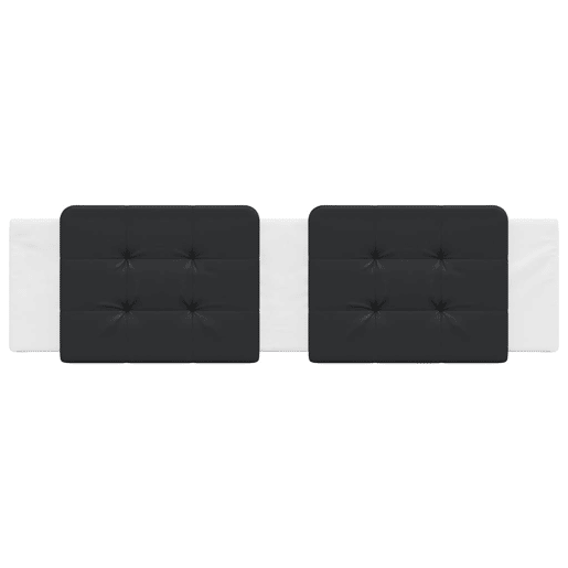 Almofadão de Cabeceira - Cabeceira de cama 180 cm couro artificial preto e branco