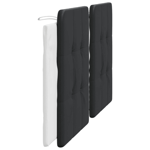 Almofadão de Cabeceira - Cabeceira de cama 180 cm couro artificial preto e branco