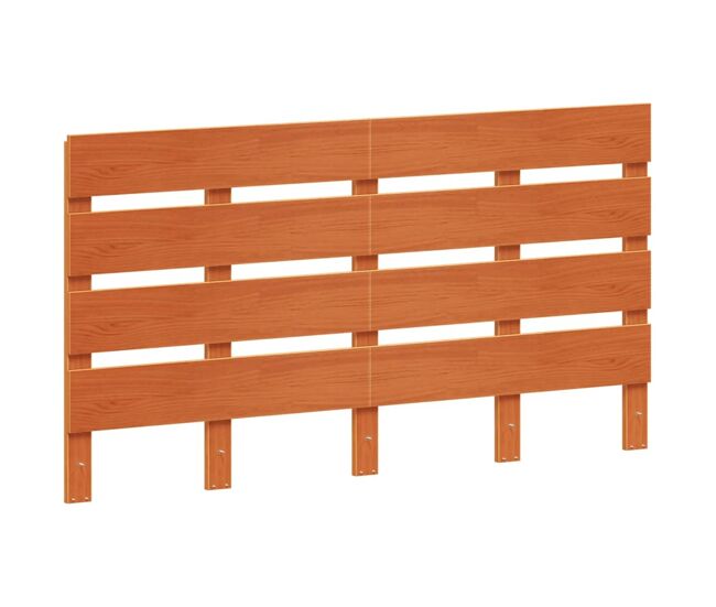Cabecero cama - Mueble cabecero madera maciza de pino marrón cera 150 cm