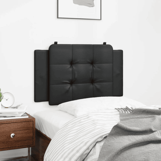 Almofadão de Cabeceira - Cabeceira de cama 90 cm couro artificial preto