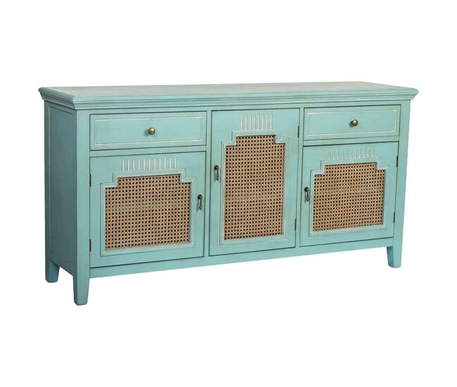 Aparador de madera de 3 puertas y 2 cajones 150x40x77h cm