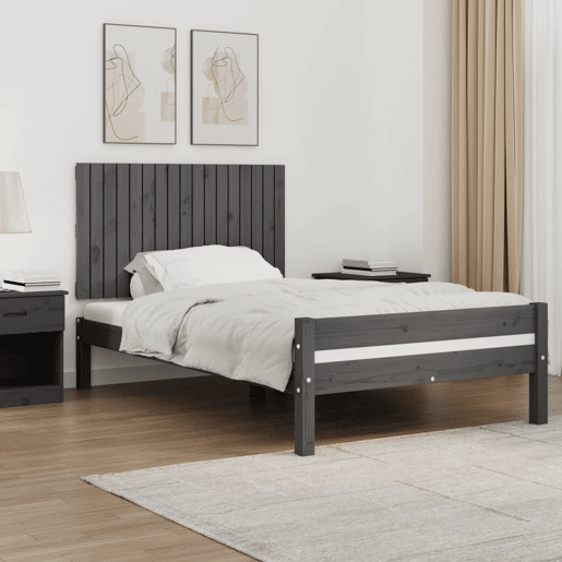 Cabeceira - Cabeceira de cama de parede 108x3x60 cm madeira de pinho maciça cinza
