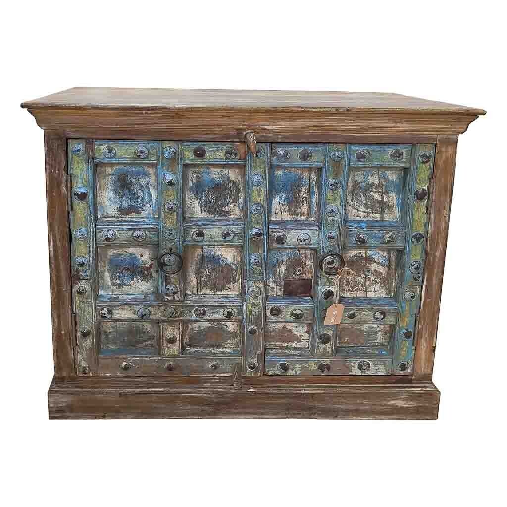 Aparador de madera artesanal 118x52x94h marrón