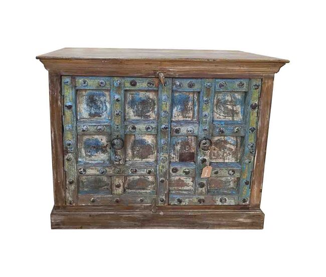 Aparador de madera artesanal 118x52x94h marrón