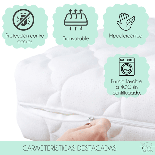 Colchão de bebé Helios Cuna 120x60 com tecnologia DryCore+ de célula aberta e BreathMax. Certificado OEKO-TEX e CertiPur. Amovível, respirável