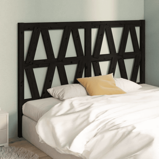 Cabeceira - Cabeceira de cama 126x4x100 cm pinho maciço preto