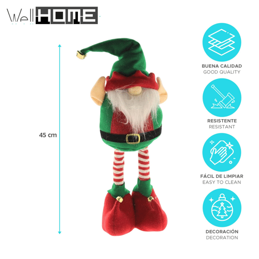 Figura decorativa extensível de Papai Noel em pé
