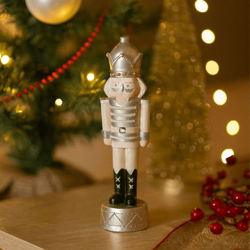 Soldado decorativo de Natal estilo quebra-nozes dourado