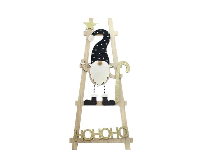 Gnomo decorativo en una escalera 'hohoho' h.50cm