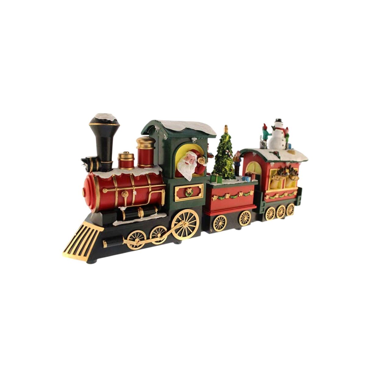 Tren santa decorativo navideño con movimiento, luces led y música