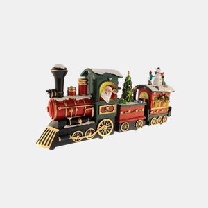 Trem de Papai Noel decorativo de Natal com movimento, luzes de LED e música