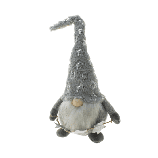 Gnomo decorativo de Natal cinza com chapéu alto em estilo nórdico