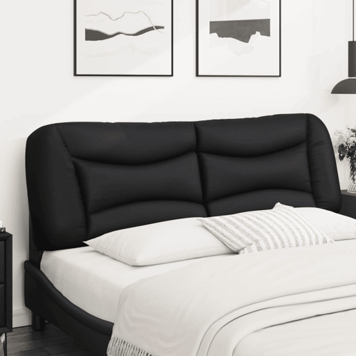Almofadão de Cabeceira - Cabeceira de cama 152 cm couro artificial preto