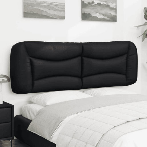 Almofadão de Cabeceira - Cabeceira de cama 152 cm couro artificial preto