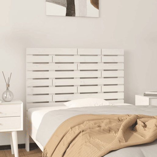 Cabeceira - Cabeceira de cama de parede 81x3x63 cm madeira de pinho maciça branco