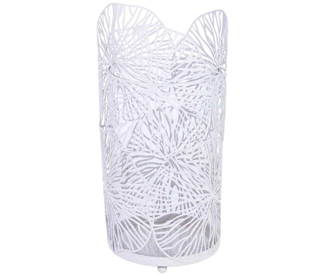 Candelabro de metal blanco 13.5x13.5x27h cm