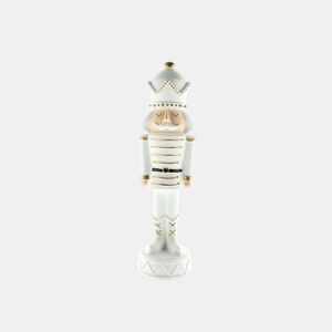 Soldado decorativo de Natal estilo quebra-nozes branco