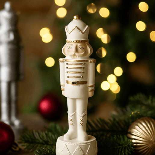 Soldado decorativo de Natal estilo quebra-nozes branco Soldado decorativo de Natal estilo quebra-nozes branco