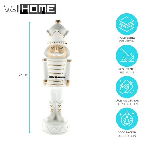 Soldado decorativo de Natal estilo quebra-nozes branco Soldado decorativo de Natal estilo quebra-nozes branco