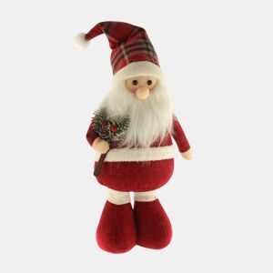 Figura decorativa de Papai Noel em pé com design Vichy