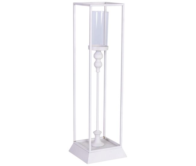 Candelabro de metal blanco 24x24x83h cm