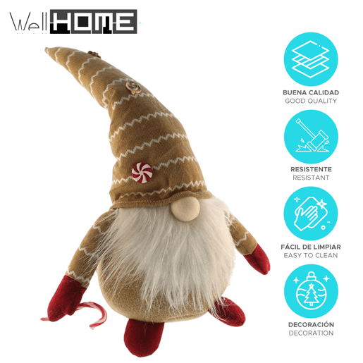 Gnomo decorativo de Natal sentado com chapéu, design nórdico original