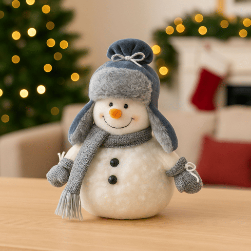 Boneco de neve decorativo com roupas de Natal Boneco de neve decorativo com roupas de Natal