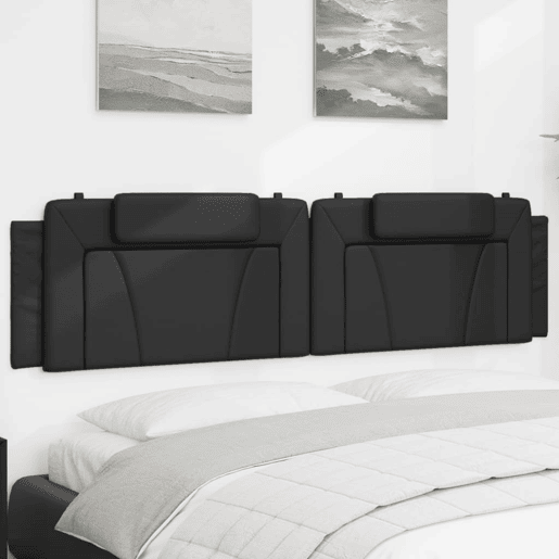 Almofadão de Cabeceira - Cabeceira de cama 200 cm couro artificial preto