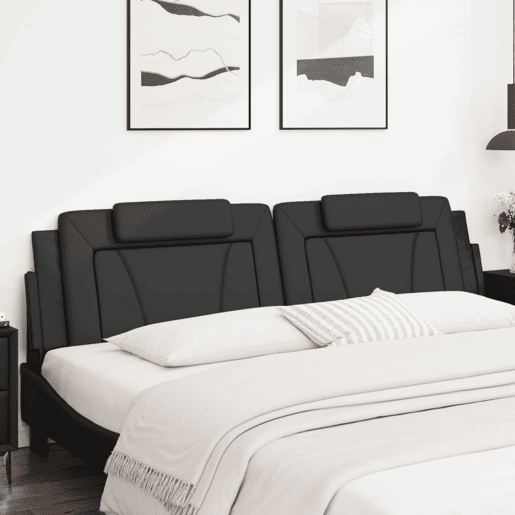 Almofadão de Cabeceira - Cabeceira de cama 200 cm couro artificial preto