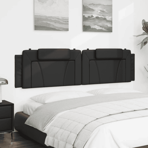 Almofadão de Cabeceira - Cabeceira de cama 200 cm couro artificial preto