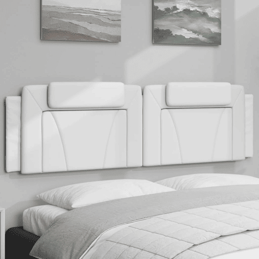 Almofadão de Cabeceira - Cabeceira de cama 180 cm couro artificial branco