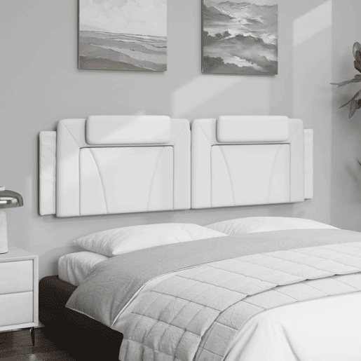 Almofadão de Cabeceira - Cabeceira de cama 180 cm couro artificial branco