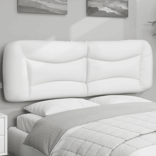 Almofadão de Cabeceira - Cabeceira de cama 152 cm couro artificial branco