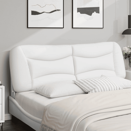 Almofadão de Cabeceira - Cabeceira de cama 152 cm couro artificial branco