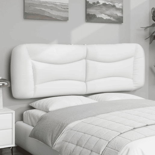 Almofadão de Cabeceira - Cabeceira de cama 152 cm couro artificial branco