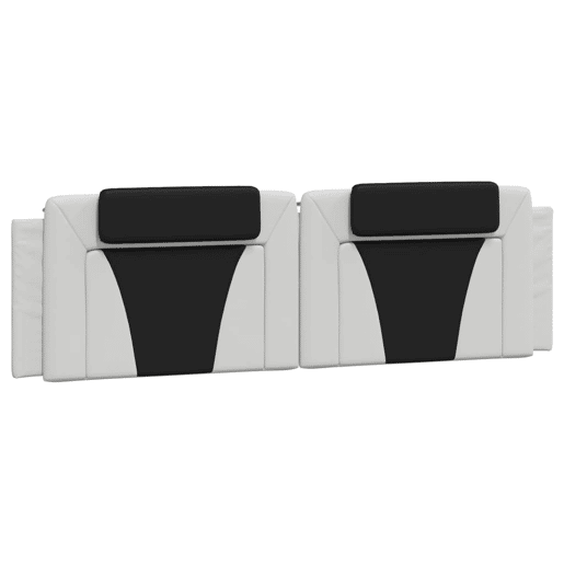 Almofadão de Cabeceira - Cabeceira de cama 180 cm couro artificial branco e preto