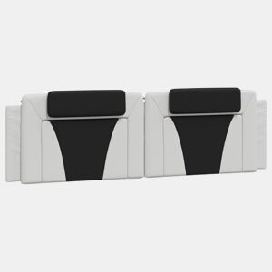 Almofadão de Cabeceira - Cabeceira de cama 180 cm couro artificial branco e preto