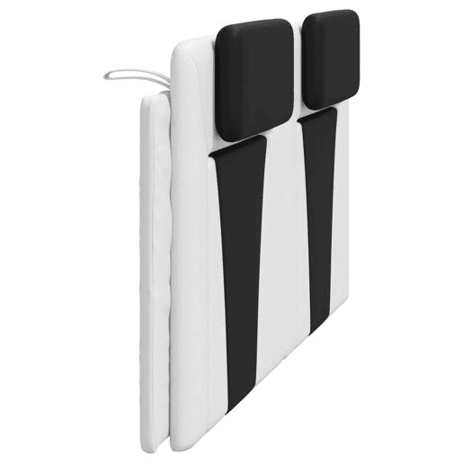 Almofadão de Cabeceira - Cabeceira de cama 180 cm couro artificial branco e preto