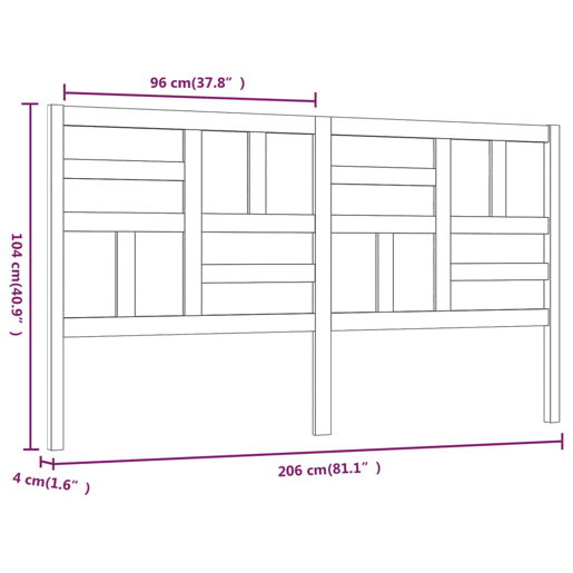 Cabeceira - Cabeceira de cama 206x4x104 cm pinho maciço