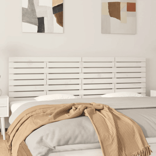 Cabeceira - Cabeceira de cama de parede 166x3x63 cm madeira de pinho maciça branco