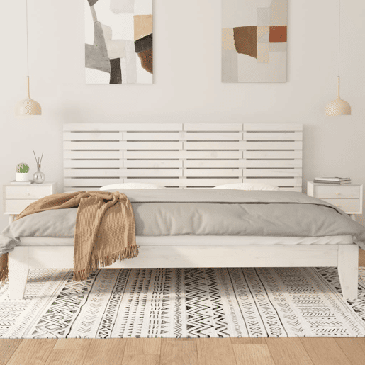Cabeceira - Cabeceira de cama de parede 166x3x63 cm madeira de pinho maciça branco