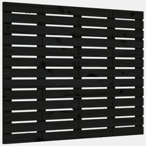 Cabeceira - Cabeceira de cama de parede 96x3x91,5 cm madeira de pinho maciça preto