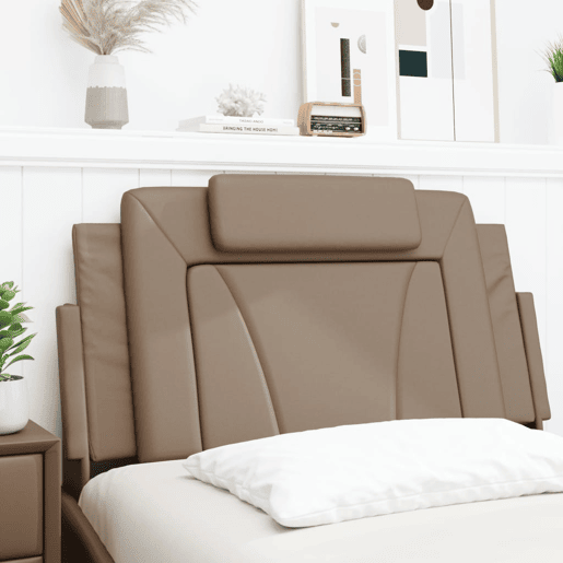 Almofadão de Cabeceira - Cabeceira de cama 100 cm couro artificial cappuccino